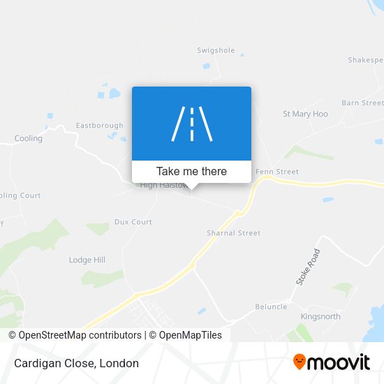 Cardigan Close map