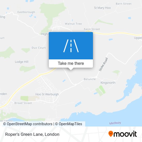 Roper's Green Lane map