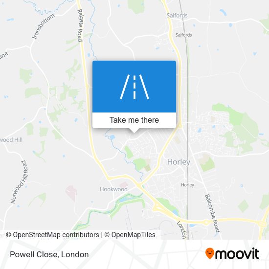 Powell Close map