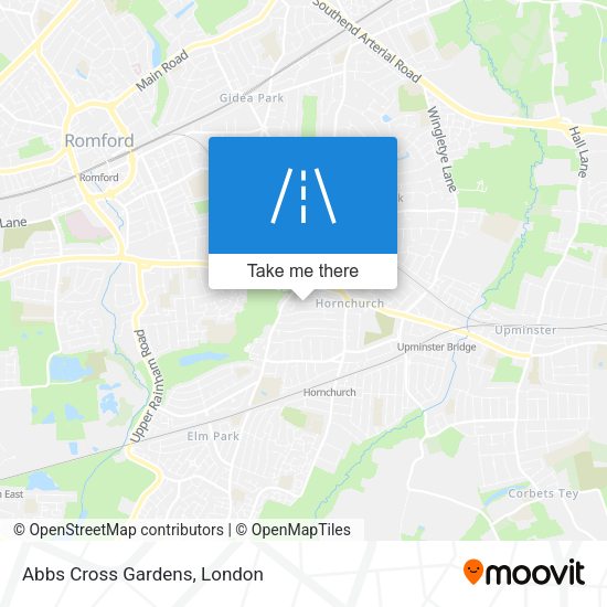 Abbs Cross Gardens map