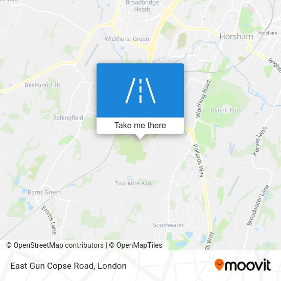 East Gun Copse Road map