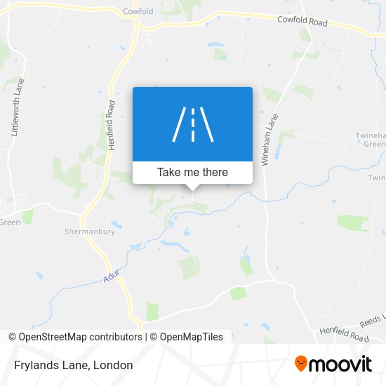 Frylands Lane map