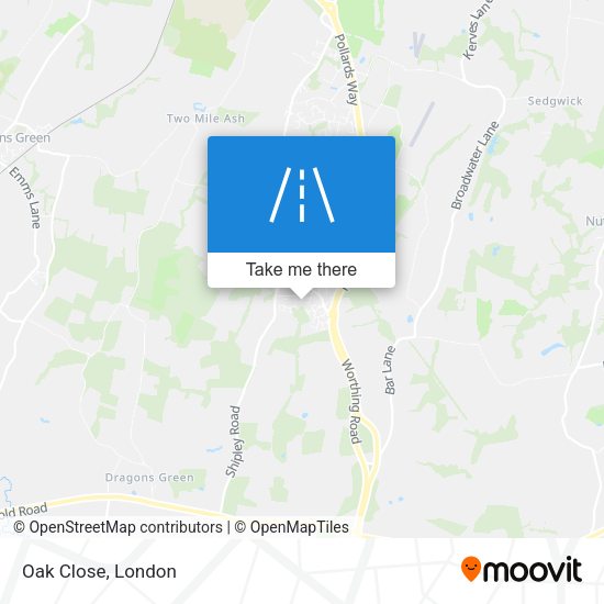Oak Close map