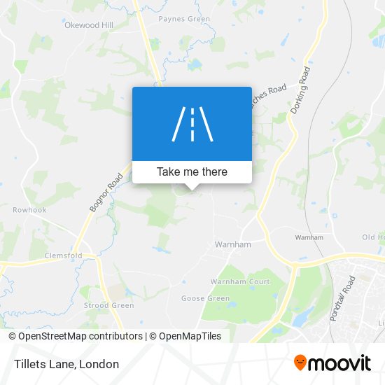 Tillets Lane map