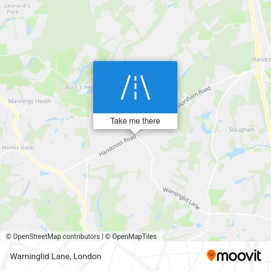 Warninglid Lane map