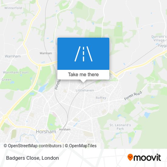 Badgers Close map