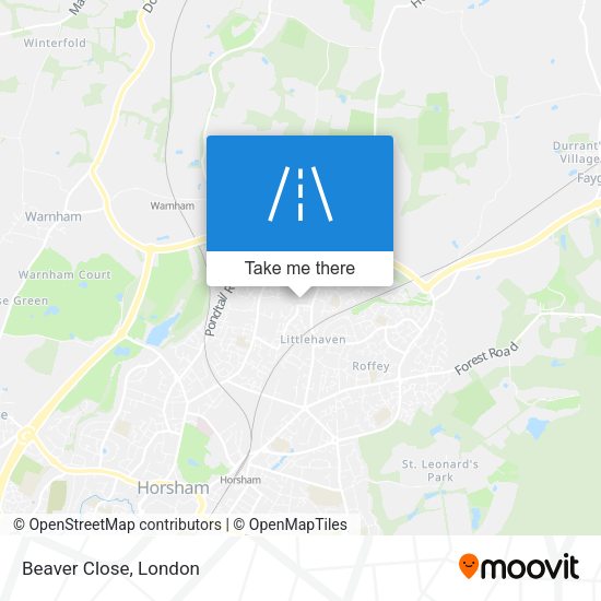 Beaver Close map