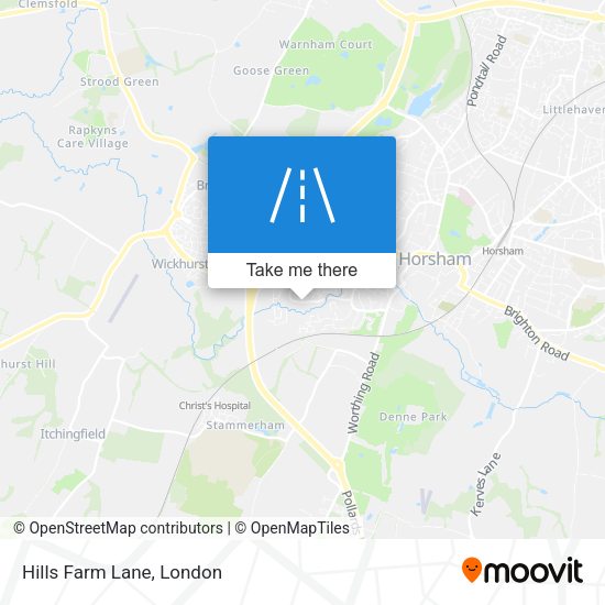 Hills Farm Lane map