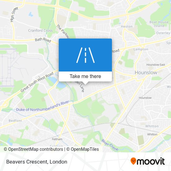 Beavers Crescent map