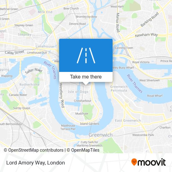 Lord Amory Way map