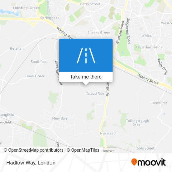 Hadlow Way map