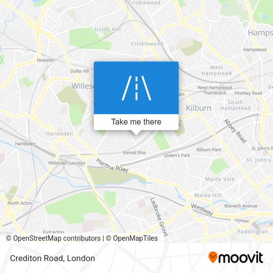 Crediton Road map