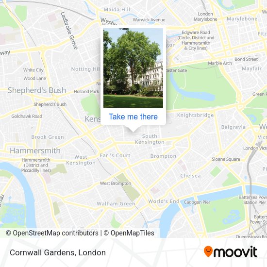 Cornwall Gardens map