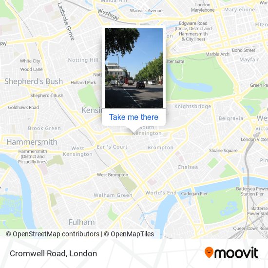 How to get to Cromwell Road in Kensington by Tube Bus or Train