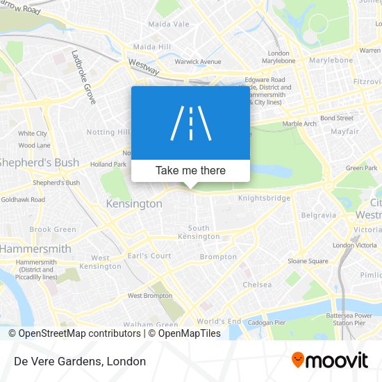 De Vere Gardens map