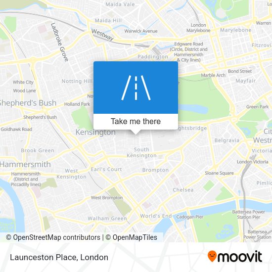 Launceston Place map