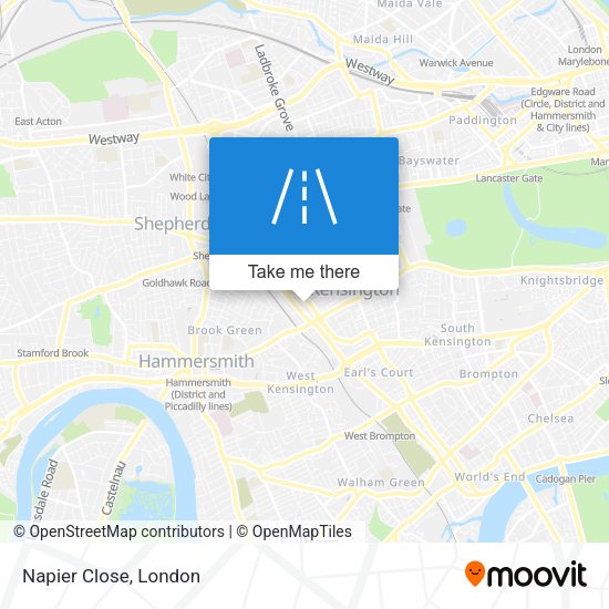 Napier Close map