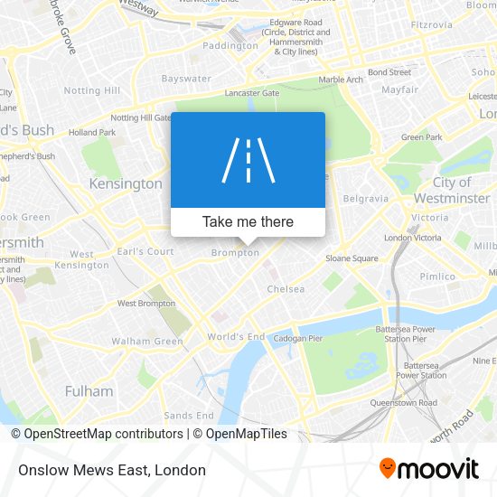 Onslow Mews East map