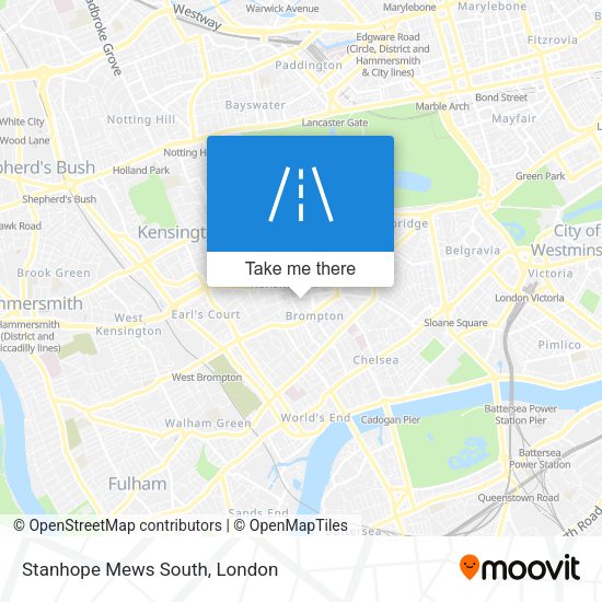 Stanhope Mews South map
