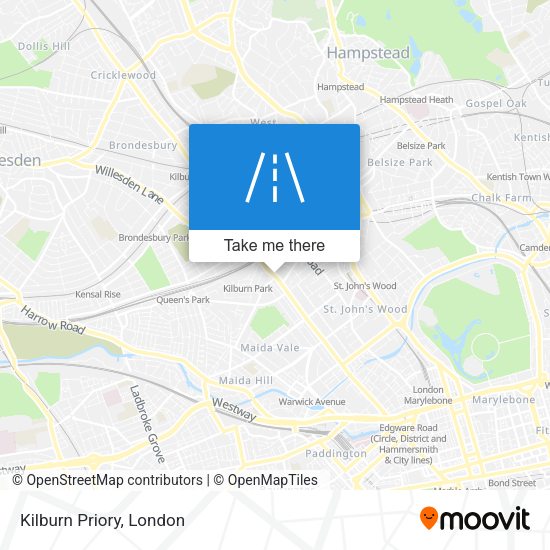 Kilburn Priory map