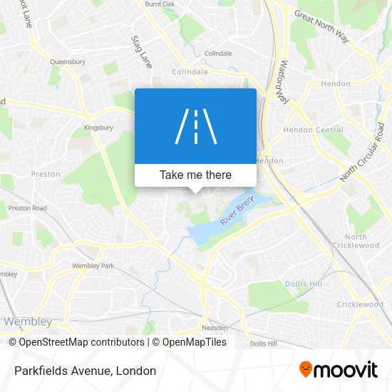 Parkfields Avenue map