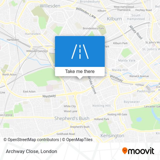 Archway Close map