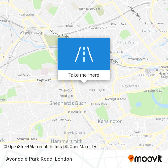 Avondale Park Road map
