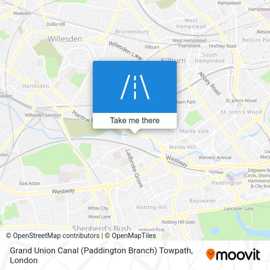Grand Union Canal (Paddington Branch) Towpath map