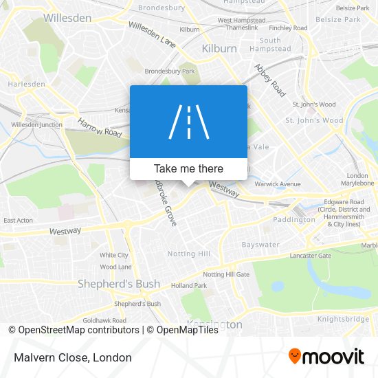 Malvern Close map