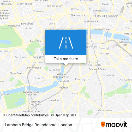 Lambeth Bridge Roundabout map