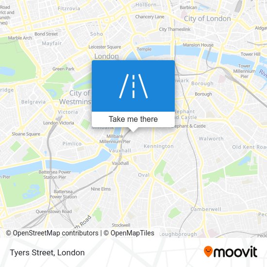 Tyers Street map