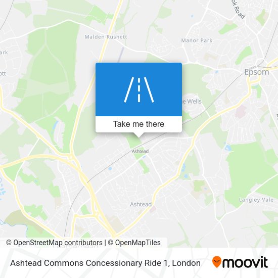 Ashtead Commons Concessionary Ride 1 map