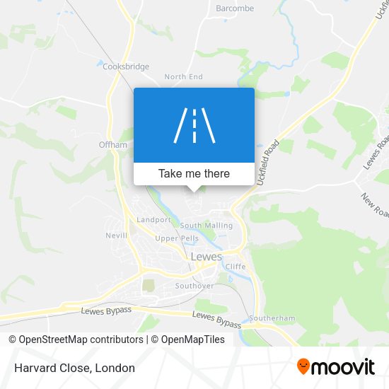Harvard Close map