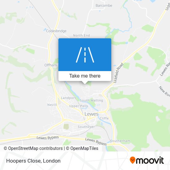 Hoopers Close map