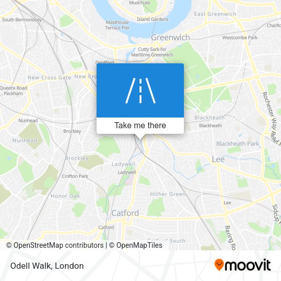 Odell Walk map