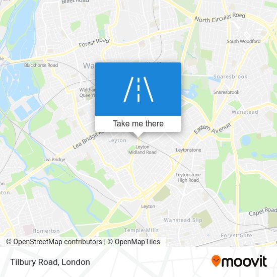 Tilbury Road map
