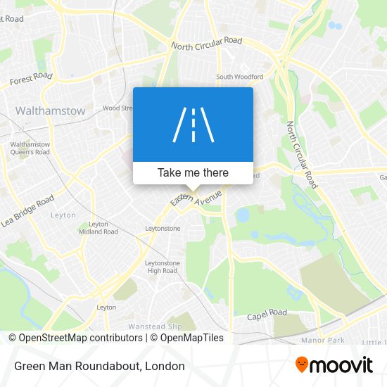 Green Man Roundabout map