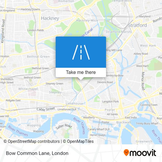 Bow Common Lane map
