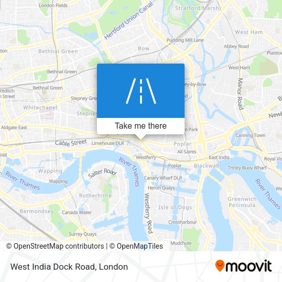West India Dock Road map