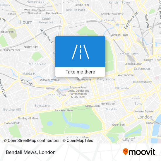 Bendall Mews map