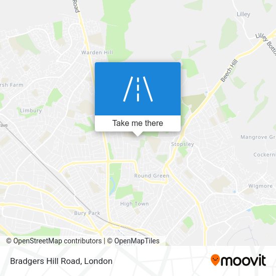 Bradgers Hill Road map