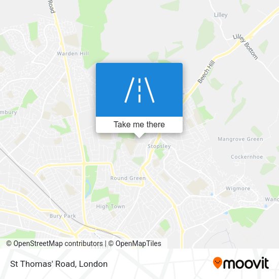 St Thomas' Road map
