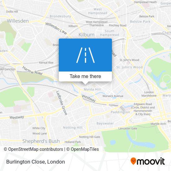 Burlington Close map