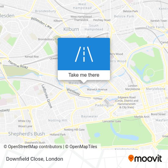 Downfield Close map