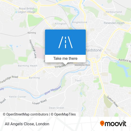 All Angels Close map