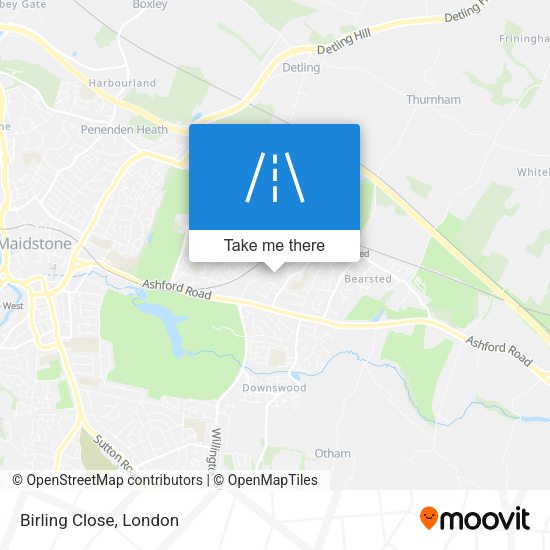 Birling Close map