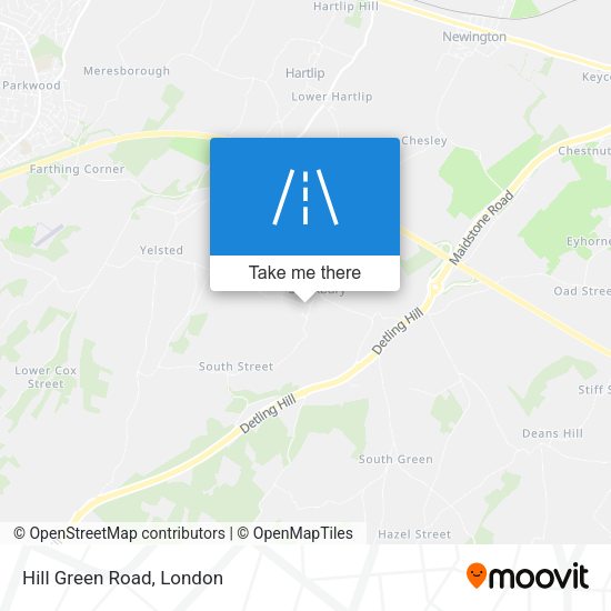 Hill Green Road map