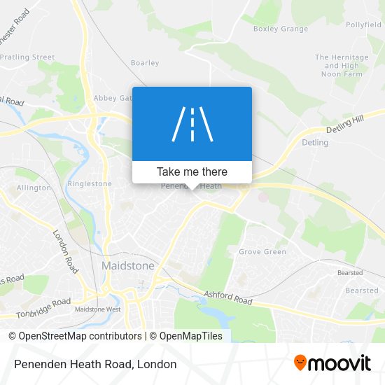 Penenden Heath Road map