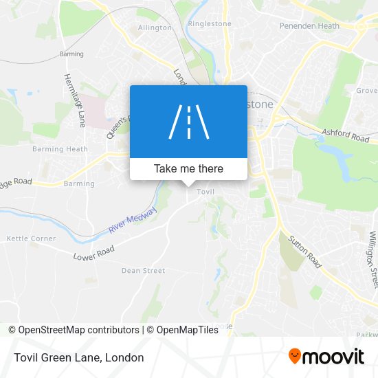 Tovil Green Lane map
