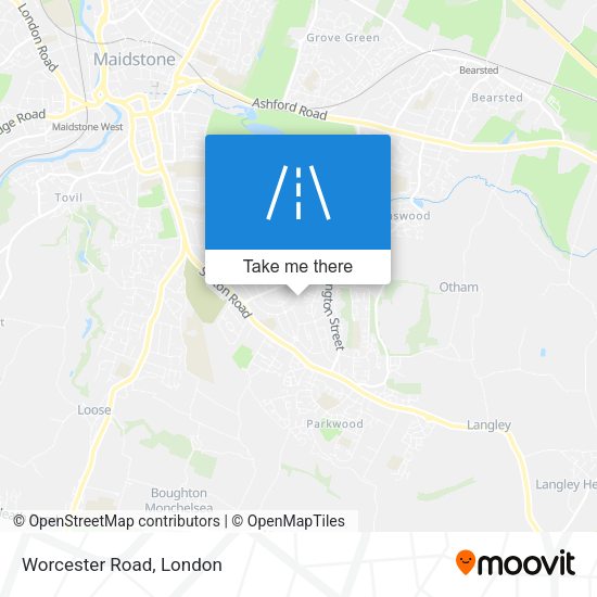 Worcester Road map